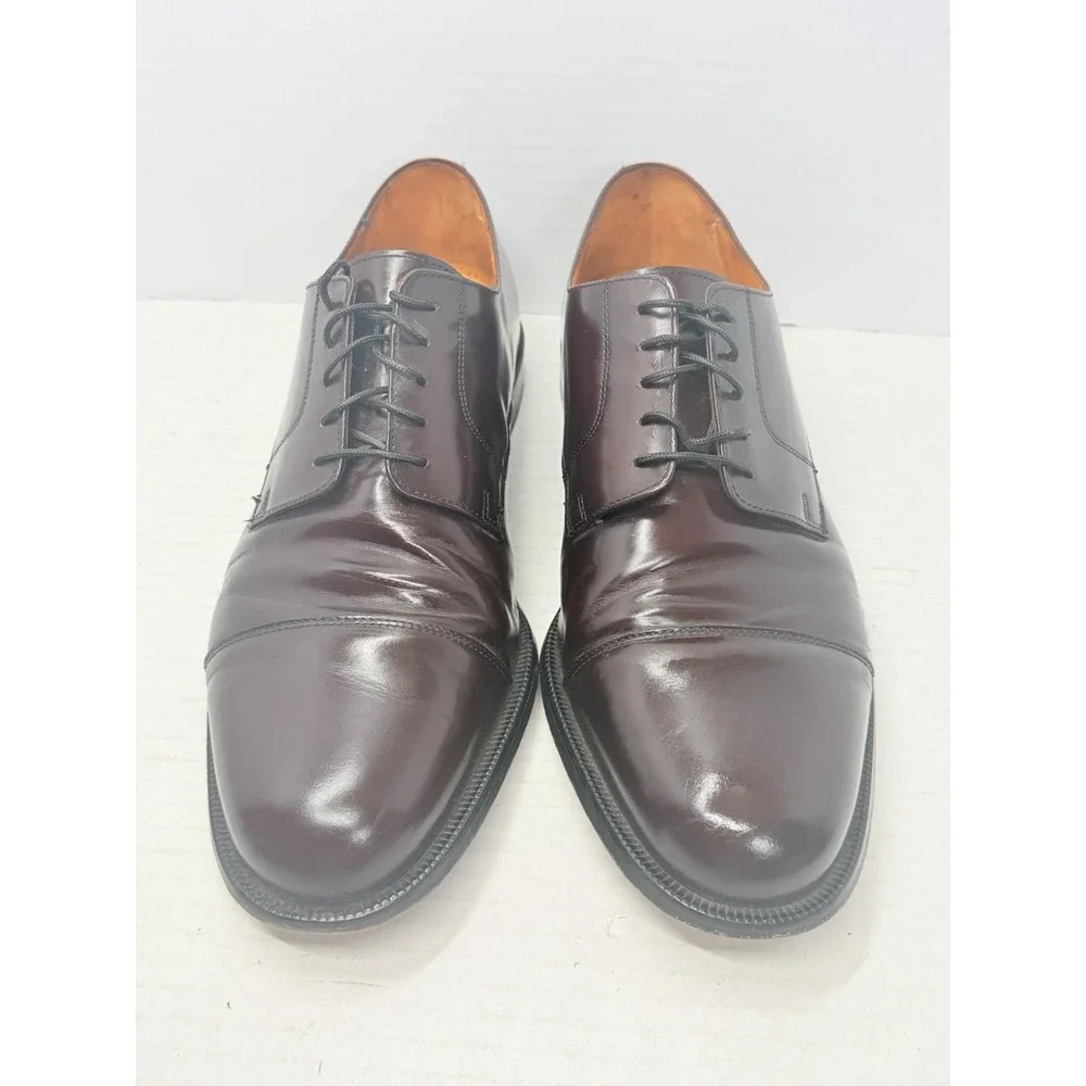 Cole Haan City 841047 Men's 11.5 E Burgundy Leather Cap Toe Derby Dress Shoes